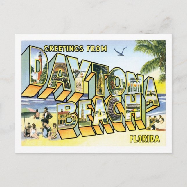 Daytona Beach Florida Travel US City Vykort (Framsida)