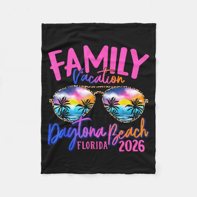 Daytona Beach Florida Vacation 2026 Matching Famil Fleecefilt (Framsidan)