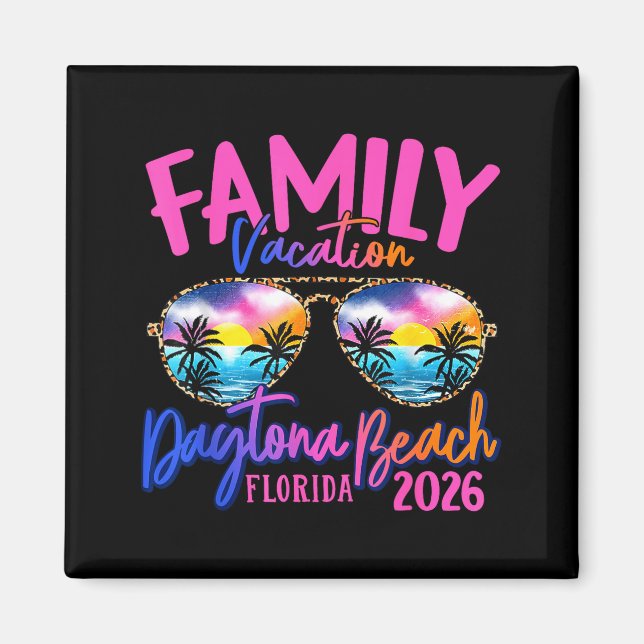 Daytona Beach Florida Vacation 2026 Matching Famil Magnet (Framsidan)
