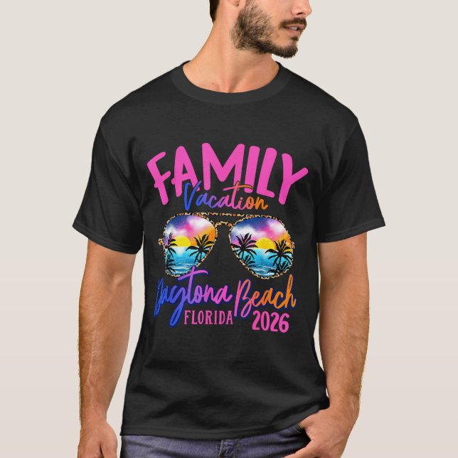 Daytona Beach Florida Vacation 2026 Matching Famil T Shirt (Framsida)