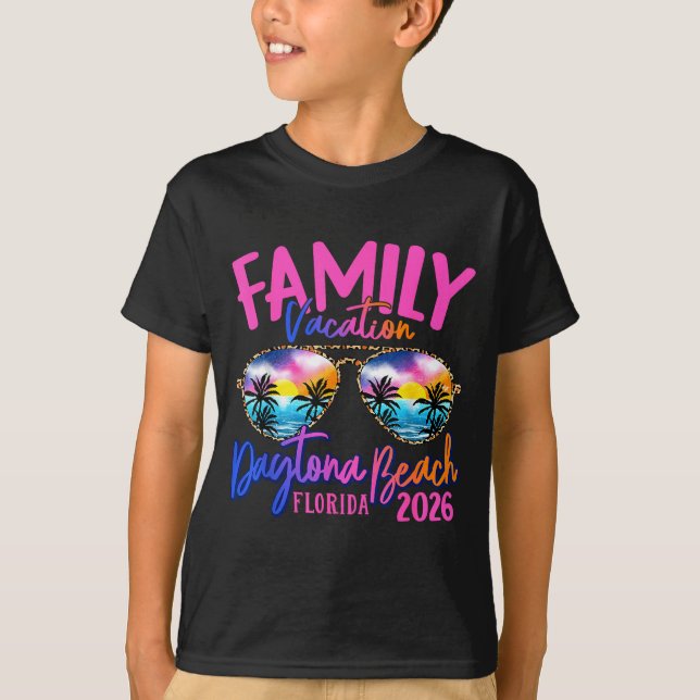Daytona Beach Florida Vacation 2026 Matching Famil T Shirt (Framsida)