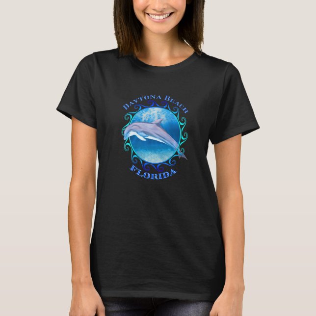 Daytona Beach Florida Vacation Souvenir Dolphin T Shirt (Framsida)