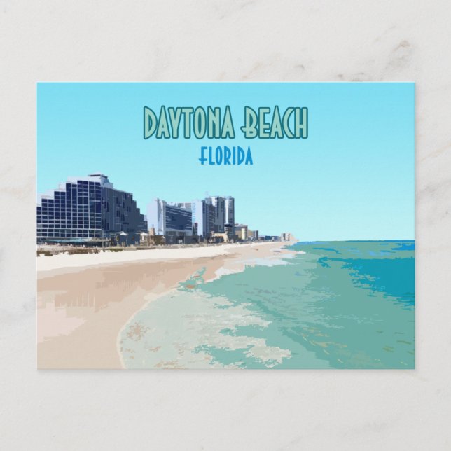 Daytona Beach Florida Vintage Vykort (Framsida)