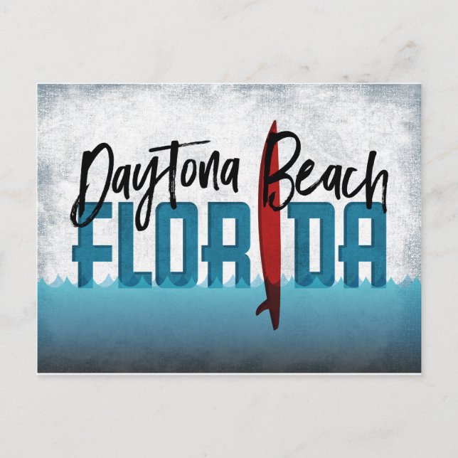 Daytona Beach Postcard Florida Surfboard Vykort (Framsida)
