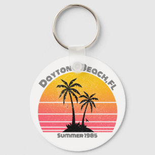 Daytona Beach Retro Sunset Handflatan Nyckelring