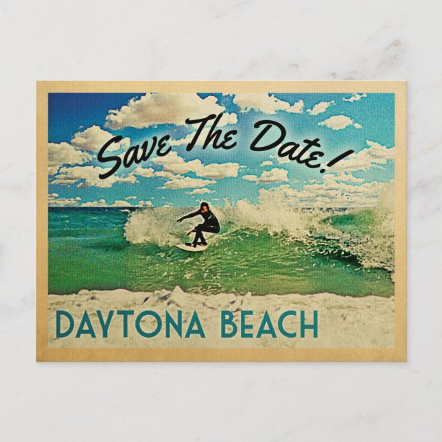 Daytona Beach Spara Datum Florida Surfing Meddelande Vykort (Framsida)