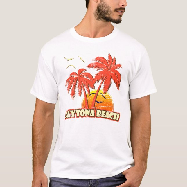 Daytona Beach Summer Handflatan Träd 80:e Beach Su T Shirt (Framsida)