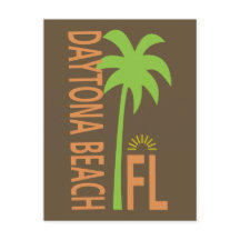 Daytona Beach-typografi med handflatan träd
