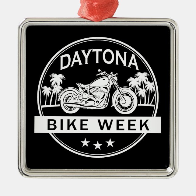 Daytona Bike Week Motorcykel Julgransprydnad Metall (Framsidan)