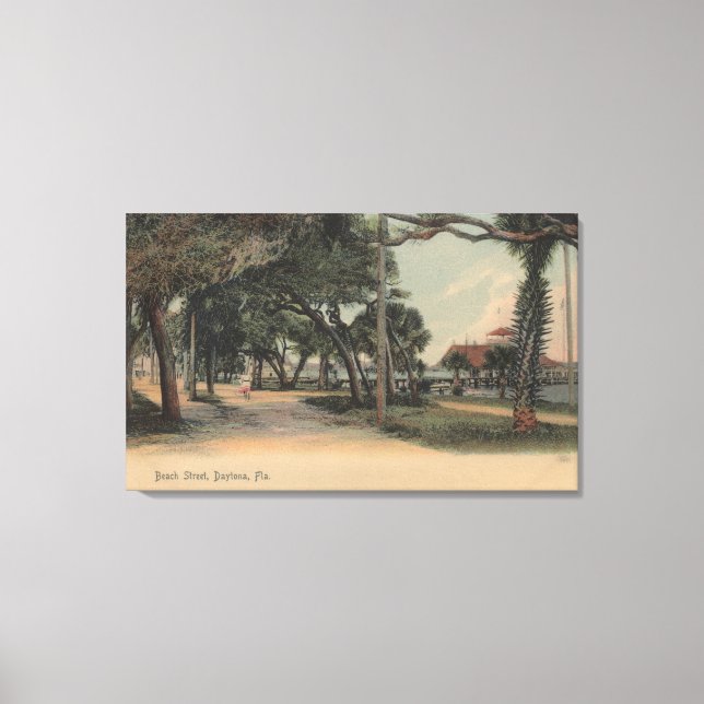 Daytona, Florida - View of Beach Street Canvastryck (Framsida)