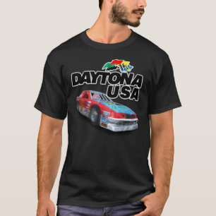Daytona USA Distress Car Logotyp Classic T-Shirt