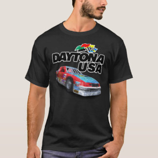 Daytona USA Distress Car Logotyp Classic T-Shirt