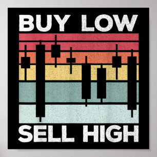 Daytrading Buy low säljer höga Candlesticks Poster