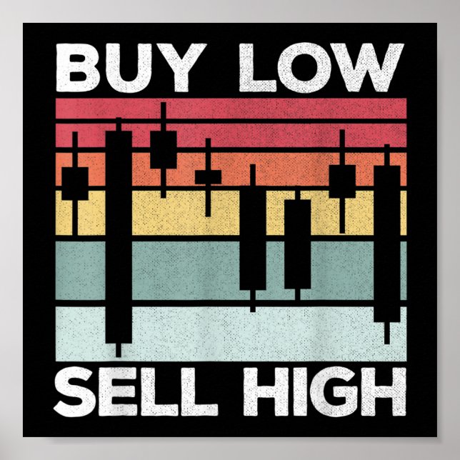Daytrading Buy low säljer höga Candlesticks Poster (Framsidan)