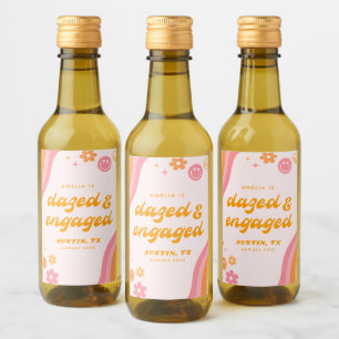 Dazad och engagerad Rosa och Orange Vinetikett