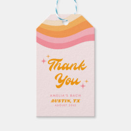 Dazed & Engaged Groovy Rosa & Orange Bachelorette Presentetikett