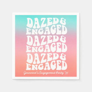 Dazed Engaged Retro Rosa Aqua  Pappersservett
