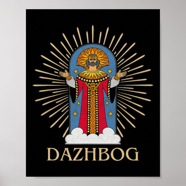 Dazjbog Forntida mytologiska slaviska hedendom Rys Poster (Framsidan)