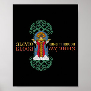 Dazjbog Forntida mytologiska slaviska hedendom Rys Poster