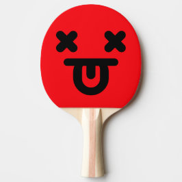 Dazzad Tunga Ut Ansikte Rött Pingisracket