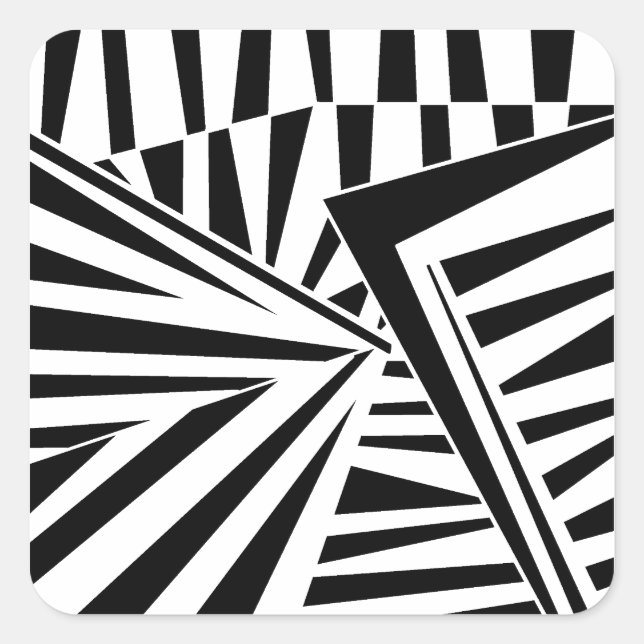 dazzle camouflage(black) fyrkantigt klistermärke (Framsida)