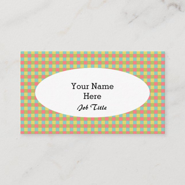 Dazzle Check affärskort oval white Visitkort (Framsida)