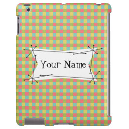 Dazzle Check 'Namn' iPad case-lodrät