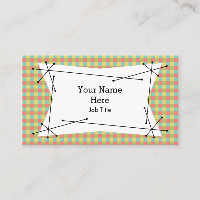 Dazzle Check Plaque, affärskort Visitkort (Framsida)