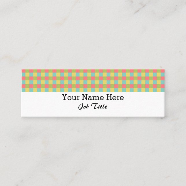 Dazzle Check white rand smala Mini Visitkort (Framsida)