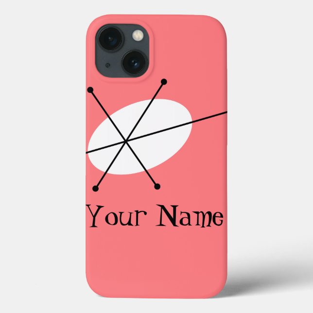 Dazzle Pink 'Namn' iPad Mini-fodral vertikalt (Baksida)