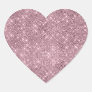 DAZZLE Rosa Glitterhjärta-dekal Hjärtformat Klistermärke