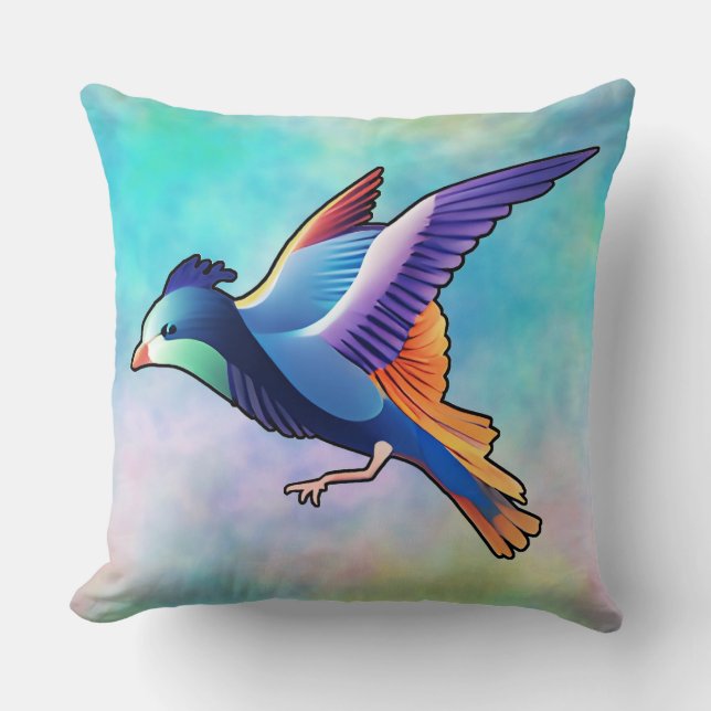 Dazzling Bird in Mid-FlightThrow Pillow Kudde (Framsida)