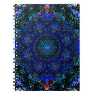 Dazzling Blue Bohemian Kaleidoscope Anteckningsbok