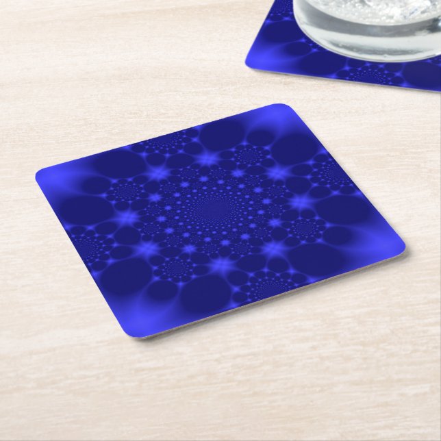 Dazzling Blue Square Papper Underlägg (Vinklad)