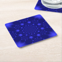 Dazzling Blue Square Papper Underlägg
