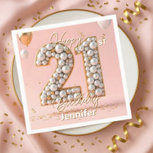 Dazzling Blush Pink and Pearl Gold 21st Birthday