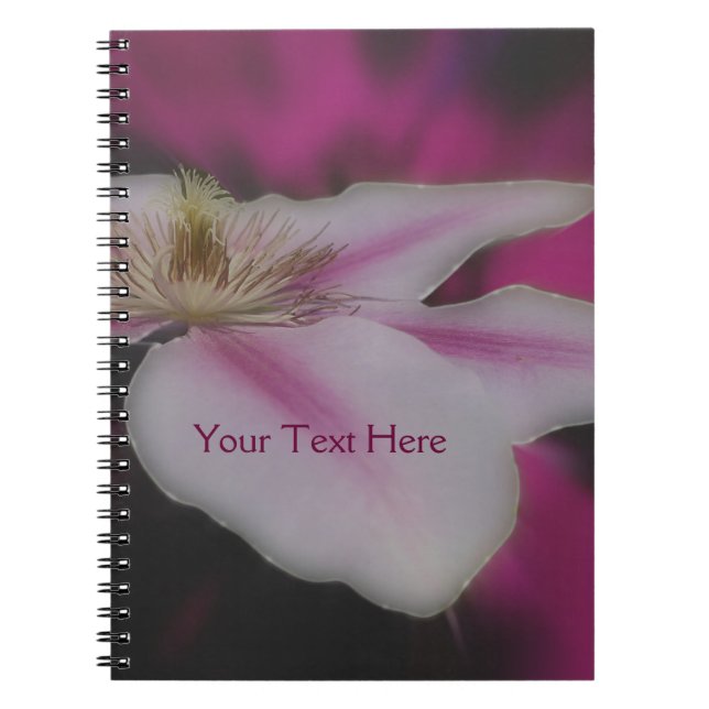Dazzling Clematis Flower Nature Anteckningsbok Med Spiral (Framsidan)