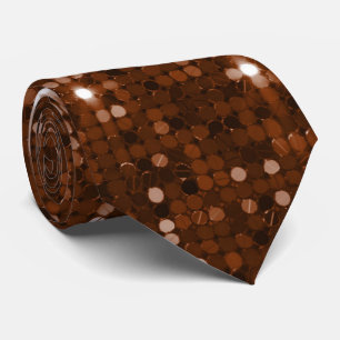 Dazzling Copper Gnistra Sequin Mönster Neck Tie Slips