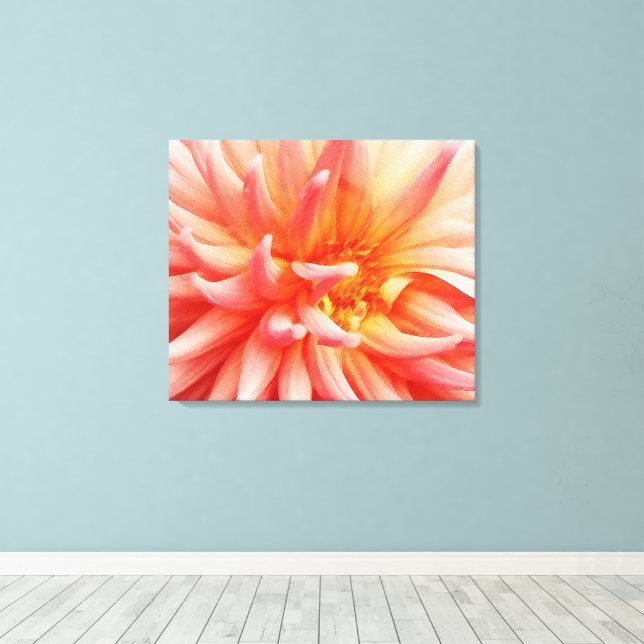 Dazzling Dahlia Flower Canvastryck (Insitu (trägolv))