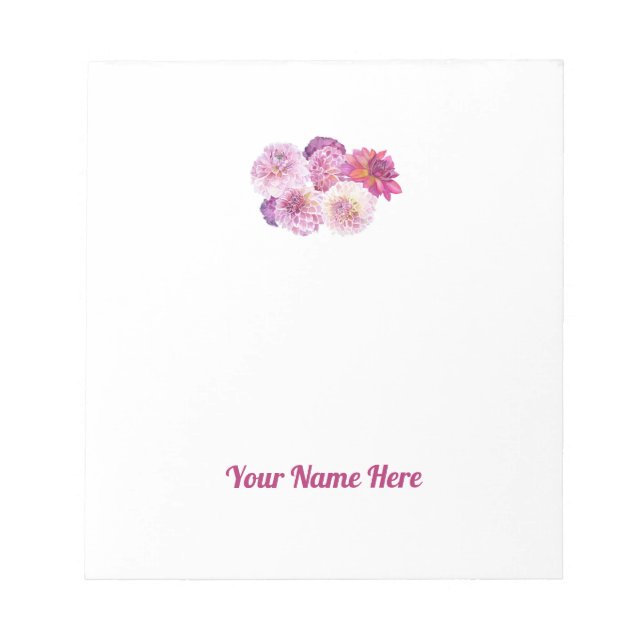 Dazzling Dahlia Personalized Notepad Anteckningsblock (Framsida)
