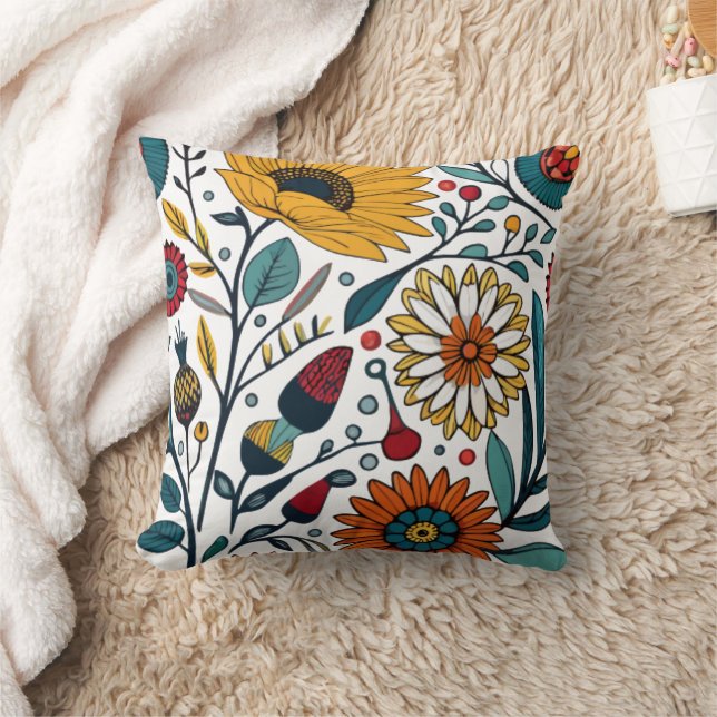 Dazzling Daisy Delight: A Blommigt Mode Favorite Kudde (Filt)