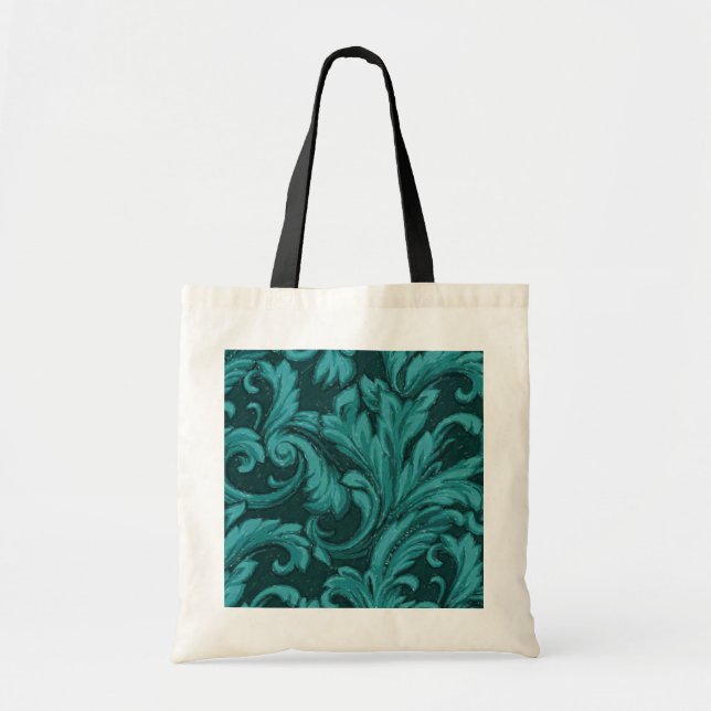 Dazzling Damask i Teal Tygkasse (Framsidan)