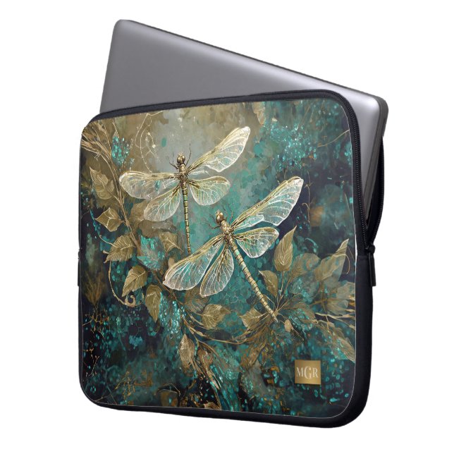 Dazzling  Dancing Dragonflies, Gossamer Wings Laptop Fodral (Framsidan Vänster)