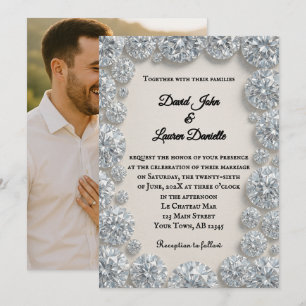 Dazzling Diamond Photo Wedding bjudande Inbjudningar