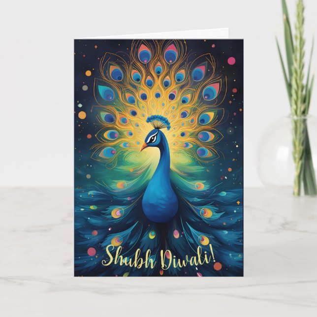 Dazzling Diwali Delight: Glatta 🦚 Helgkort (Framsida)