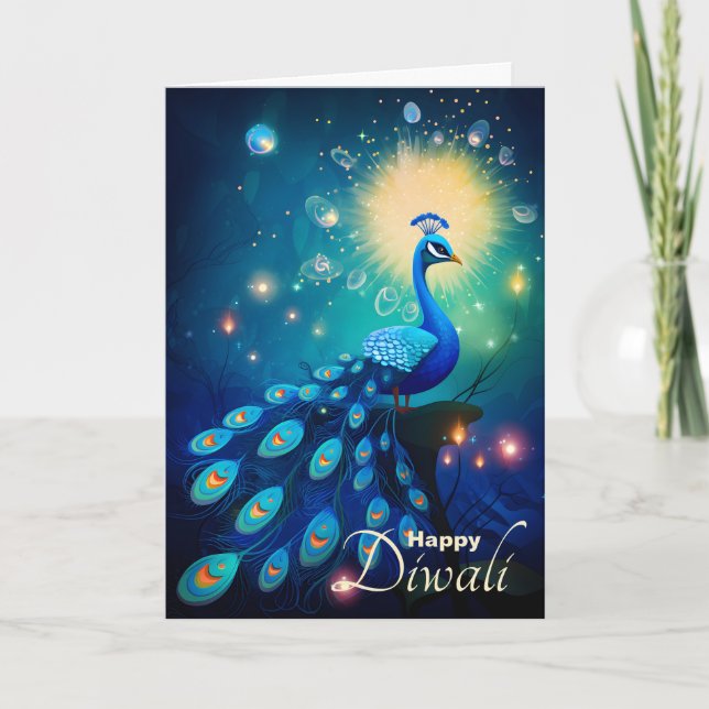 Dazzling Diwali Delight: 🦚 Helgkort (Framsida)