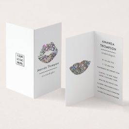 Dazzling Faux Glitter Läppar Makeup Artist Busines Visitkort