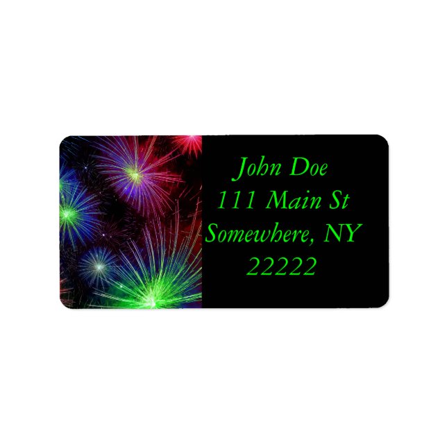 Dazzling Fireworks Adressetikett (Framsidan)