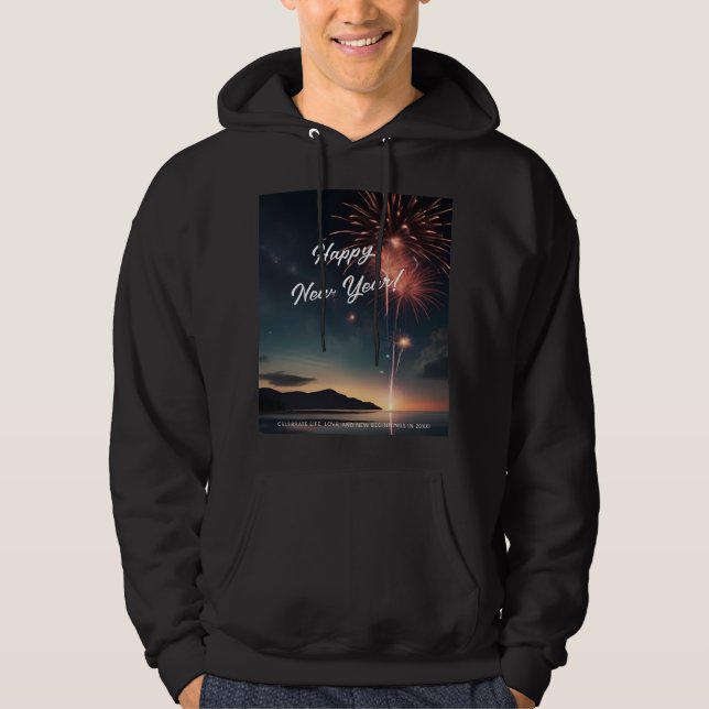 Dazzling Fireworks Gott nytt år Party Vibes Hoodie (Framsida)