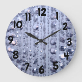 Dazzling Glittery Blue Pärlor Large Clock Stor Klocka